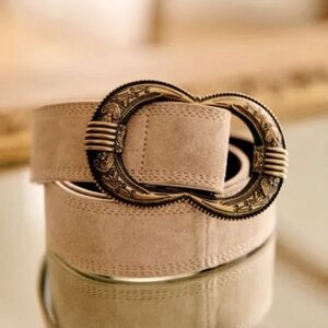 NWT Sezane Gaia Belt 80 Sandstone/Mastic